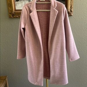 Sunday Up blush Pink Open Front Coat